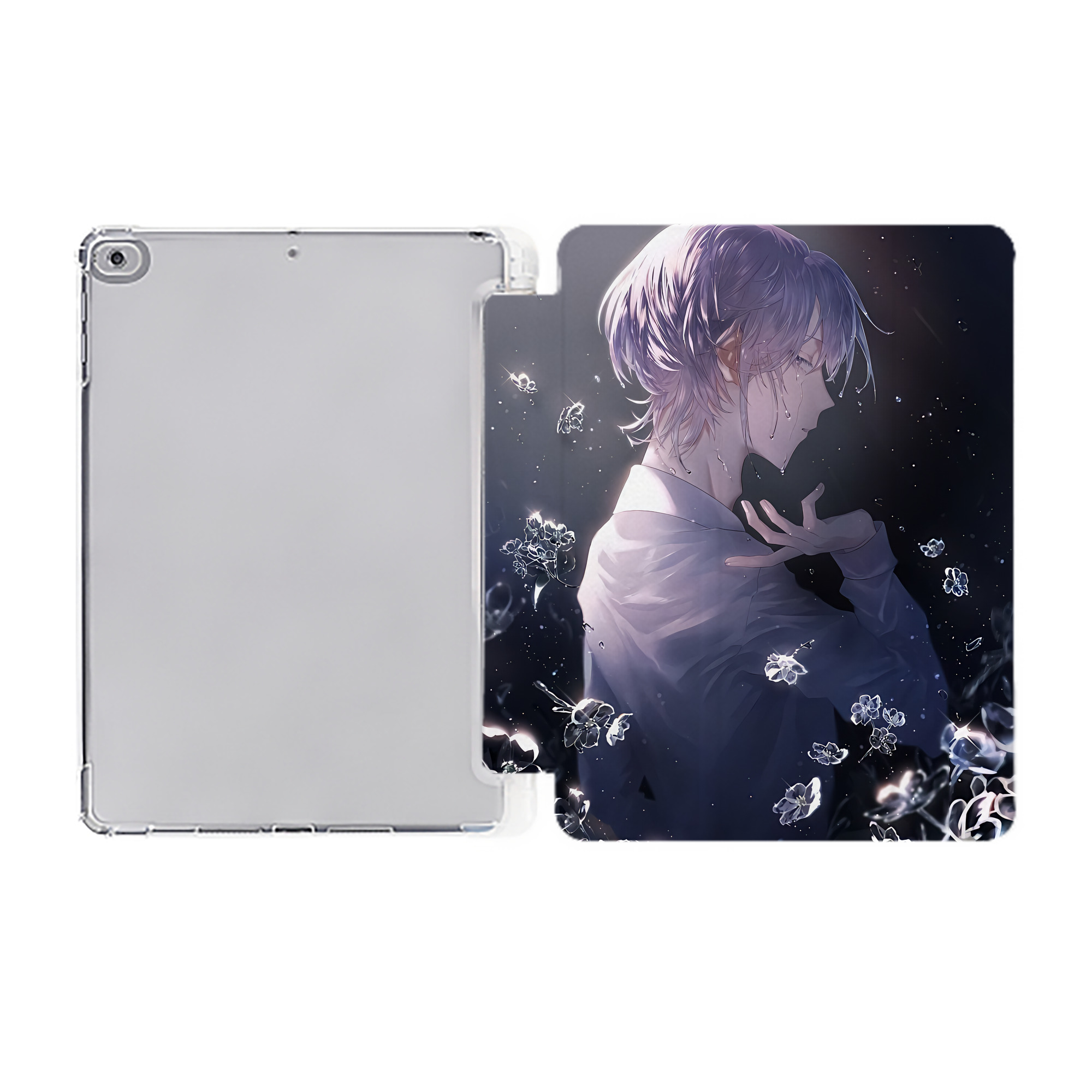 （画像用） 刀剣乱舞 Touken Ranbu IPad ケース ペン収納付き 三つ折りスタンド PUレザー×シリコン 対応機種9.5/10.5/10.9インチ